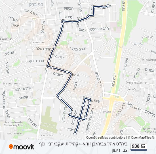 Автобус 938: карта маршрута