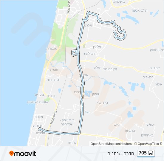 705 bus Line Map