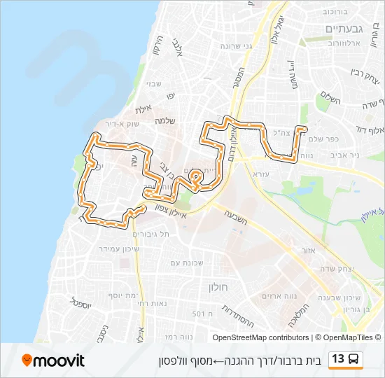 13 Bus Line Map
