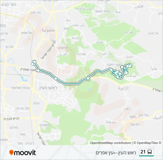 21 Bus Line Map