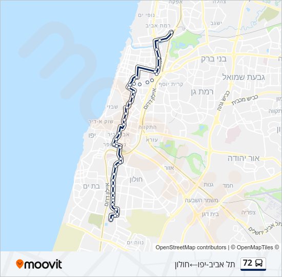 72 Bus Line Map