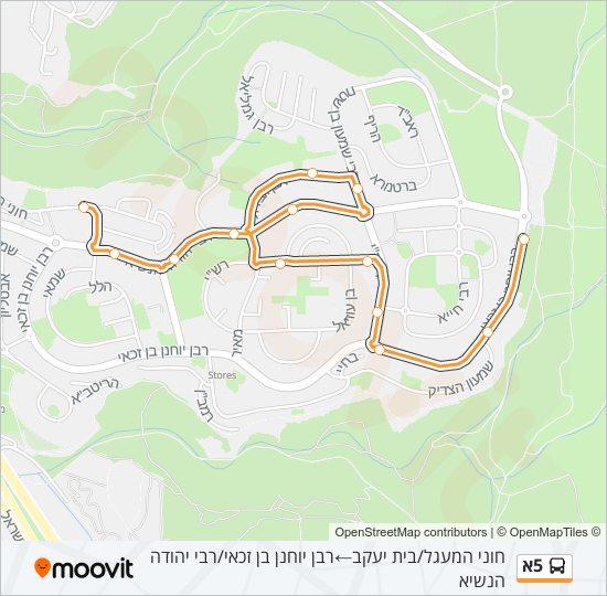 5א bus Line Map