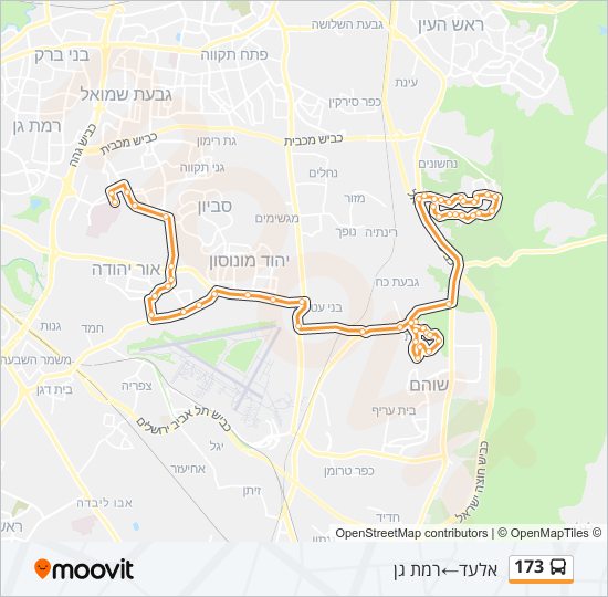 173 bus Line Map