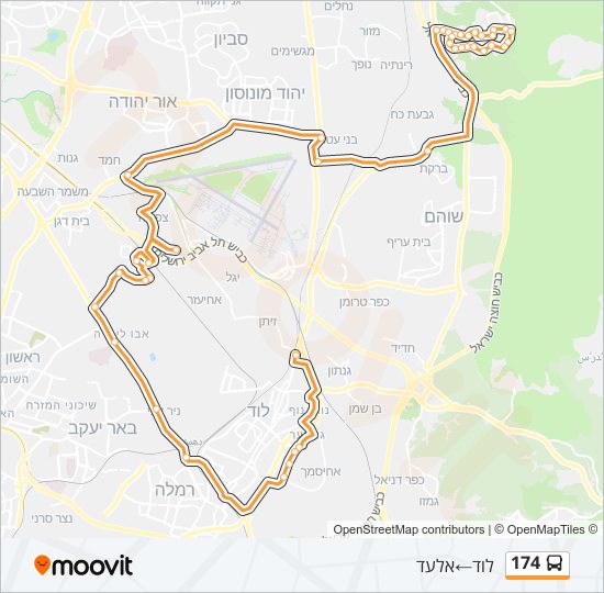 174 bus Line Map