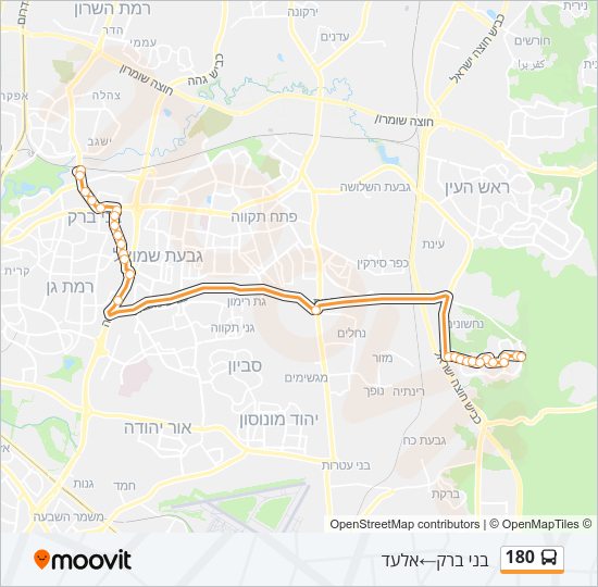 180 bus Line Map