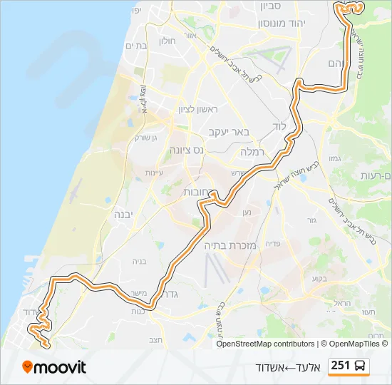 251 Bus Line Map