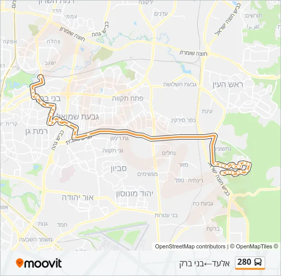 280 Bus Line Map