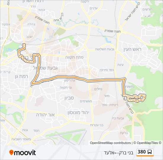 380 bus Line Map