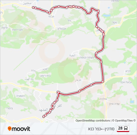 28 bus Line Map