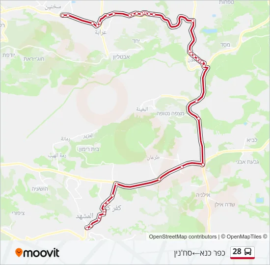 28 Bus Line Map