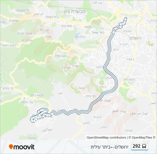 292 Bus Line Map