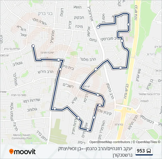 953 Bus Line Map