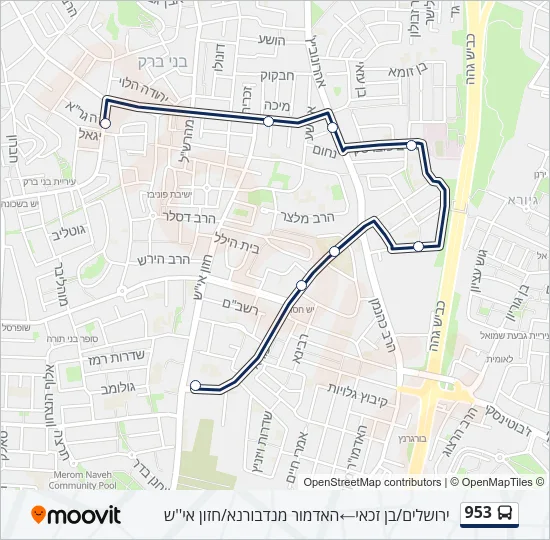 953 Bus Line Map