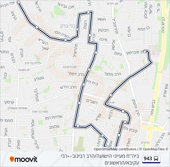 Автобус 943: карта маршрута