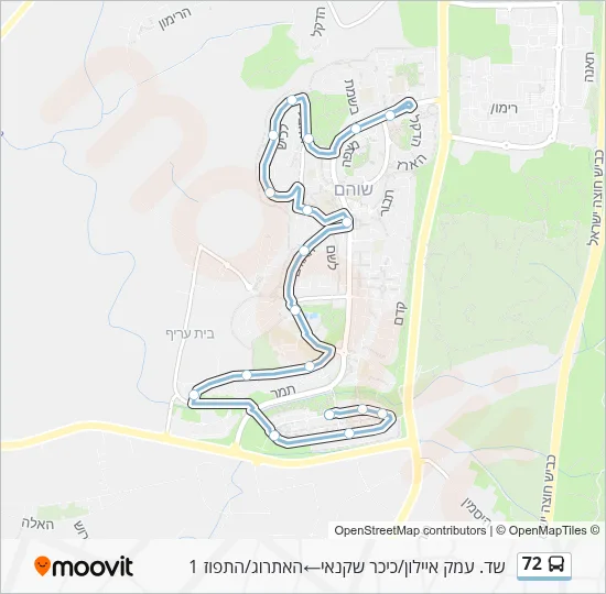 72 Bus Line Map