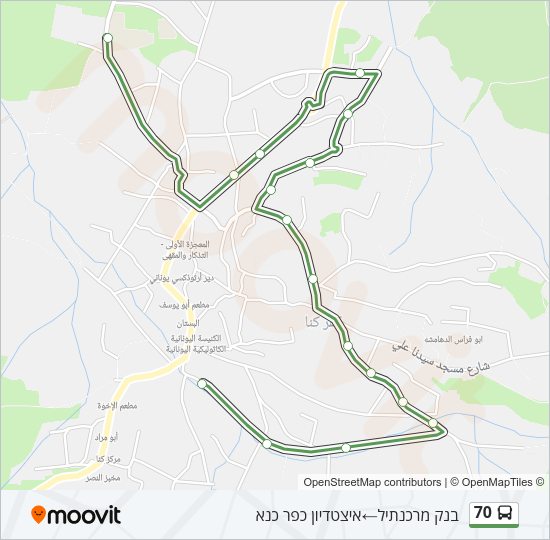 70 Bus Line Map