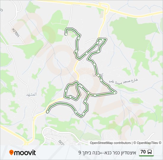 70 Bus Line Map