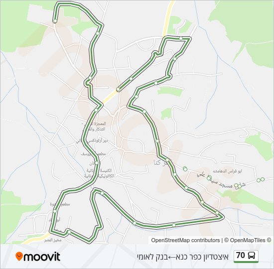 70 Bus Line Map