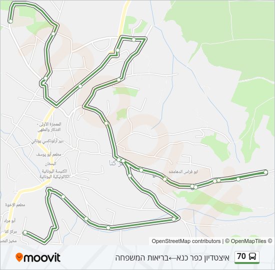 70 Bus Line Map