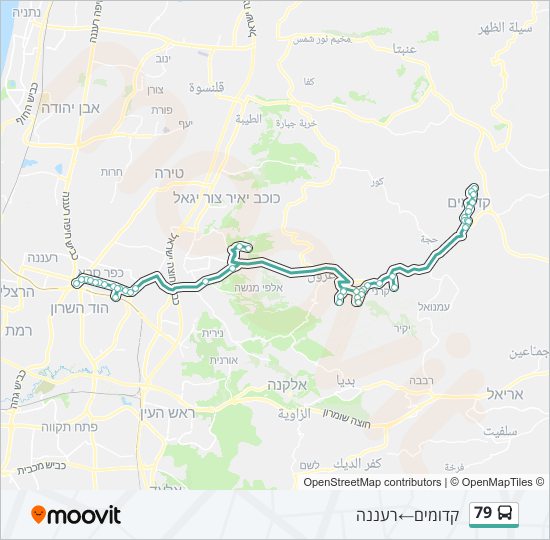 מפת המסלול של קו  79