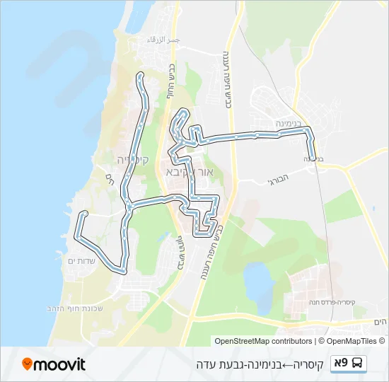 9א Bus Line Map