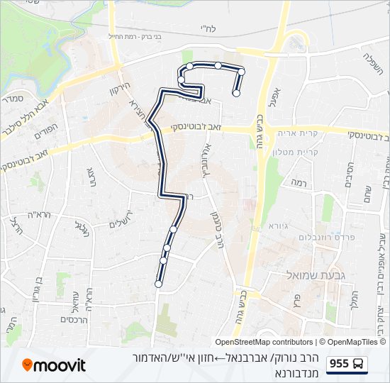 955 bus Line Map