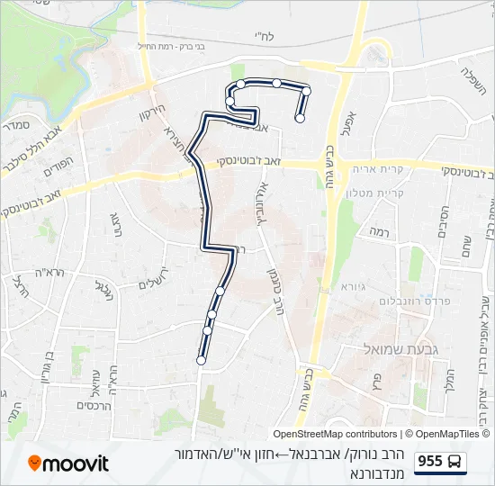 955 Bus Line Map
