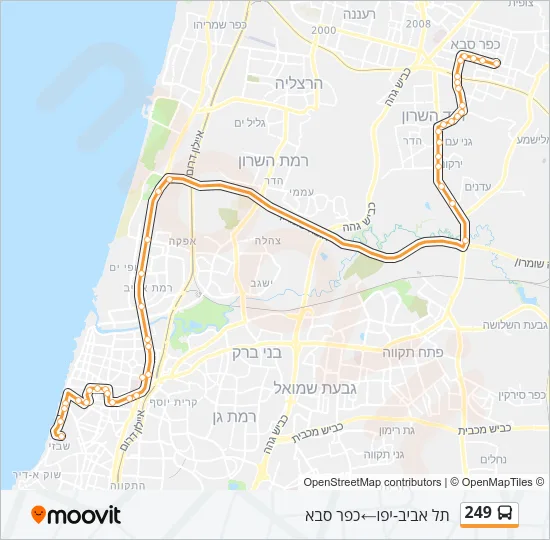 249 Bus Line Map