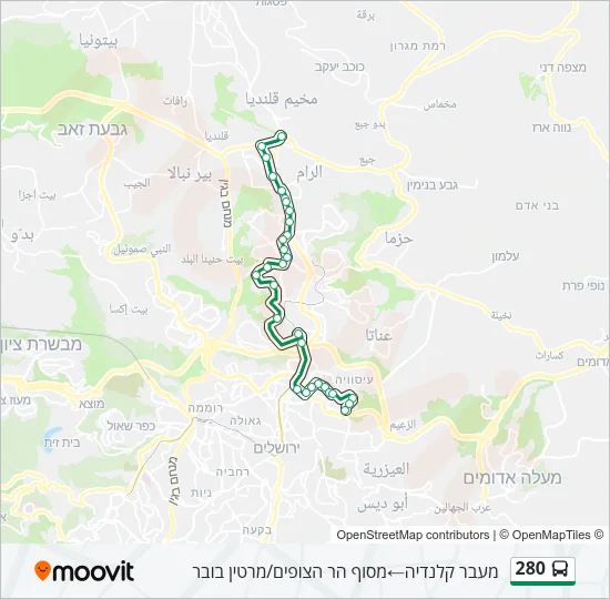 280 Bus Line Map