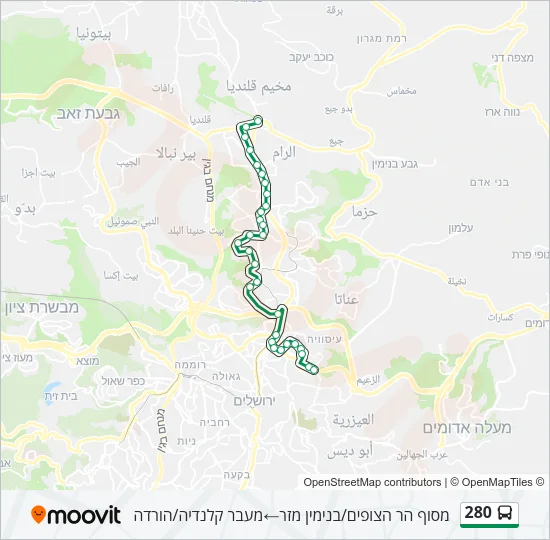 280 Bus Line Map