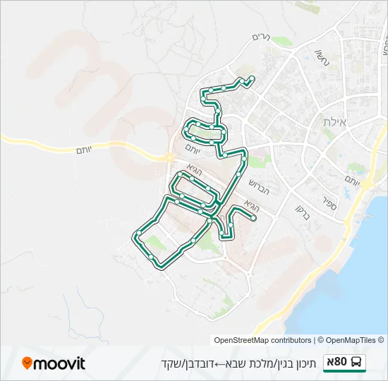 80א Bus Line Map