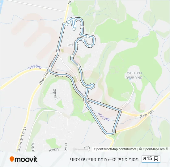 15א Bus Line Map