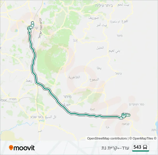 543 Bus Line Map