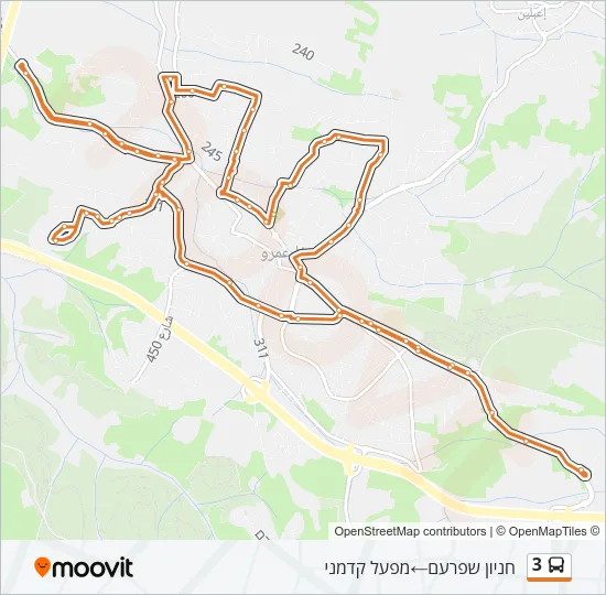 3 Bus Line Map