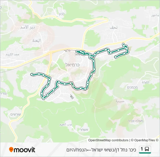 1 Bus Line Map
