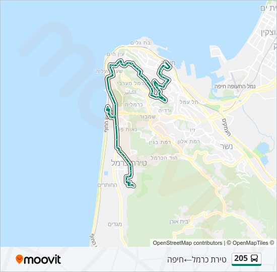 205 bus Line Map