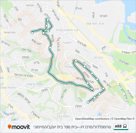 88א bus Line Map