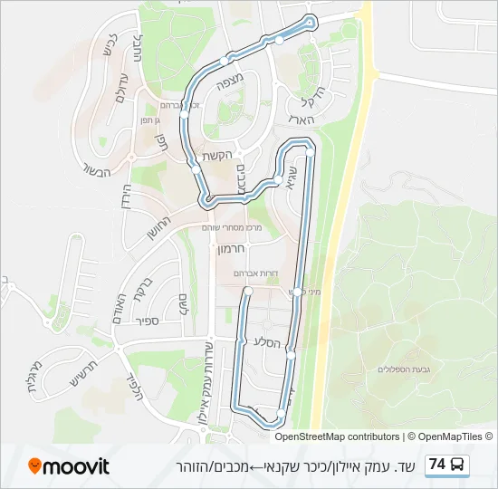 74 Bus Line Map