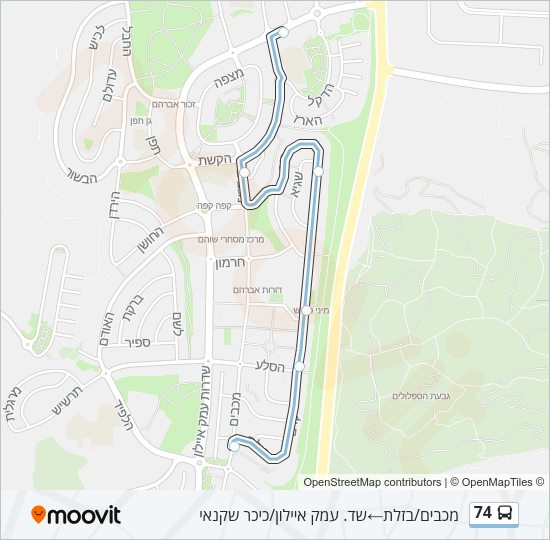 74 Bus Line Map
