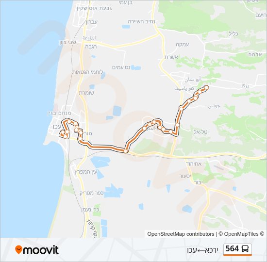 564 Bus Line Map