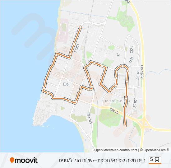 5 Bus Line Map