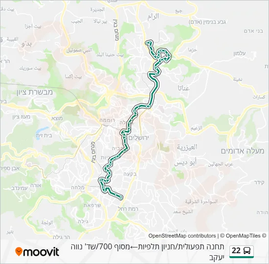 22 Bus Line Map