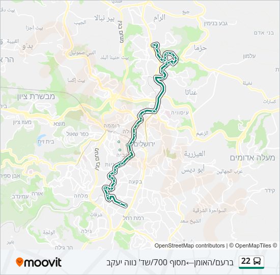 22 Bus Line Map
