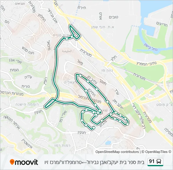 91 Bus Line Map