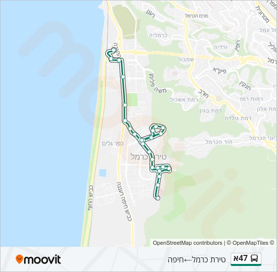 47א Bus Line Map