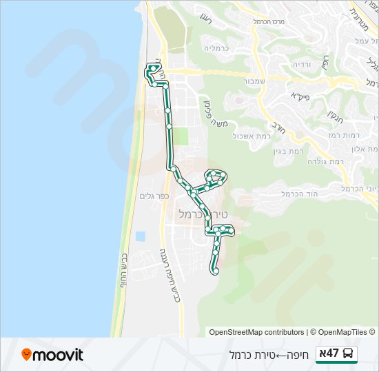 47א Bus Line Map