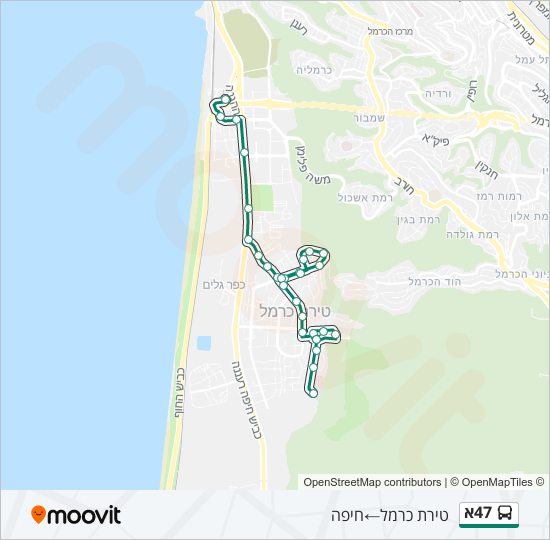 47א bus Line Map