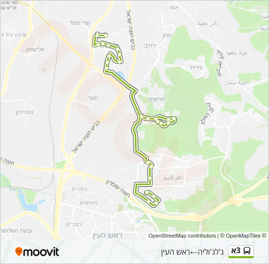 3א Bus Line Map
