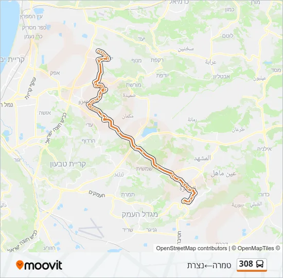 308 Bus Line Map
