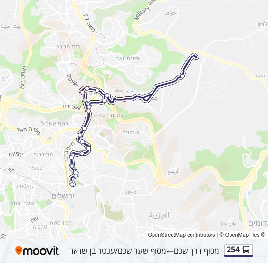 254 bus Line Map